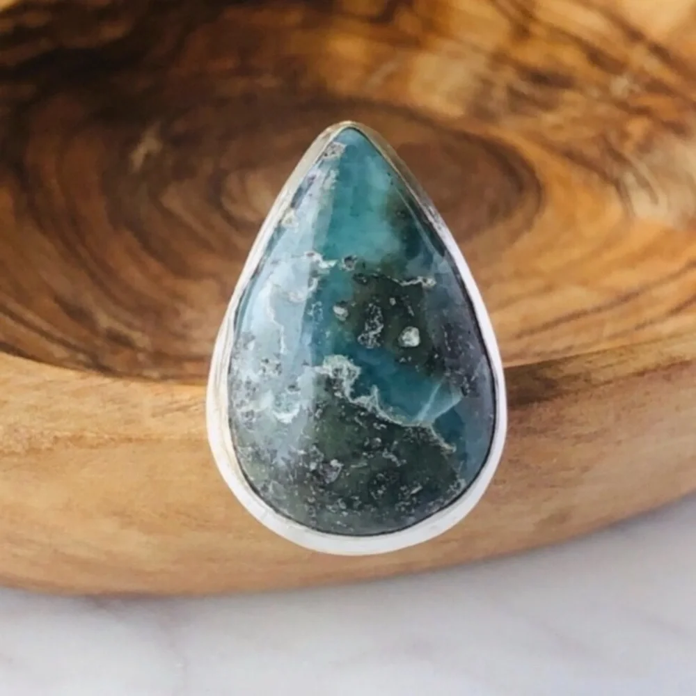 Silver Plated Republic Larimar Boho Ring